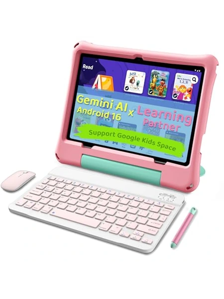 aiprotablet детский планшет 10 дюймов Android 16 с клавиатурой и стилусом
