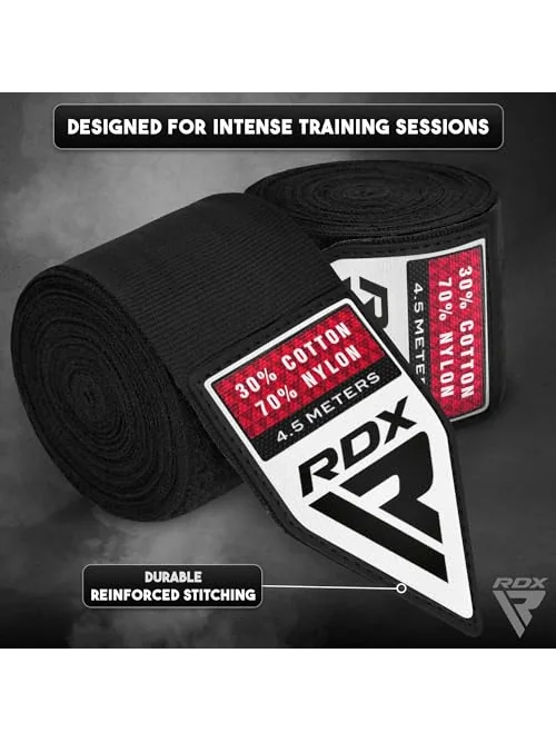 RDX Boxing Hand Wraps — боксёрские бинты 4.5м — изображение 6 из 6, черный