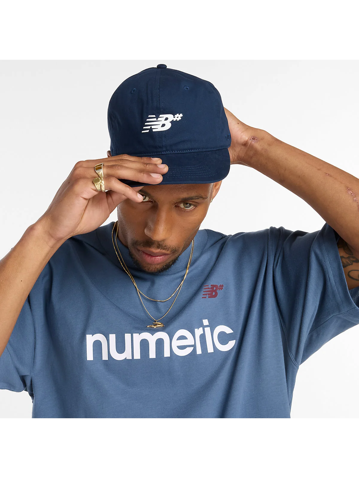 Футболка New Balance Numeric Linear Logo синяя — 3