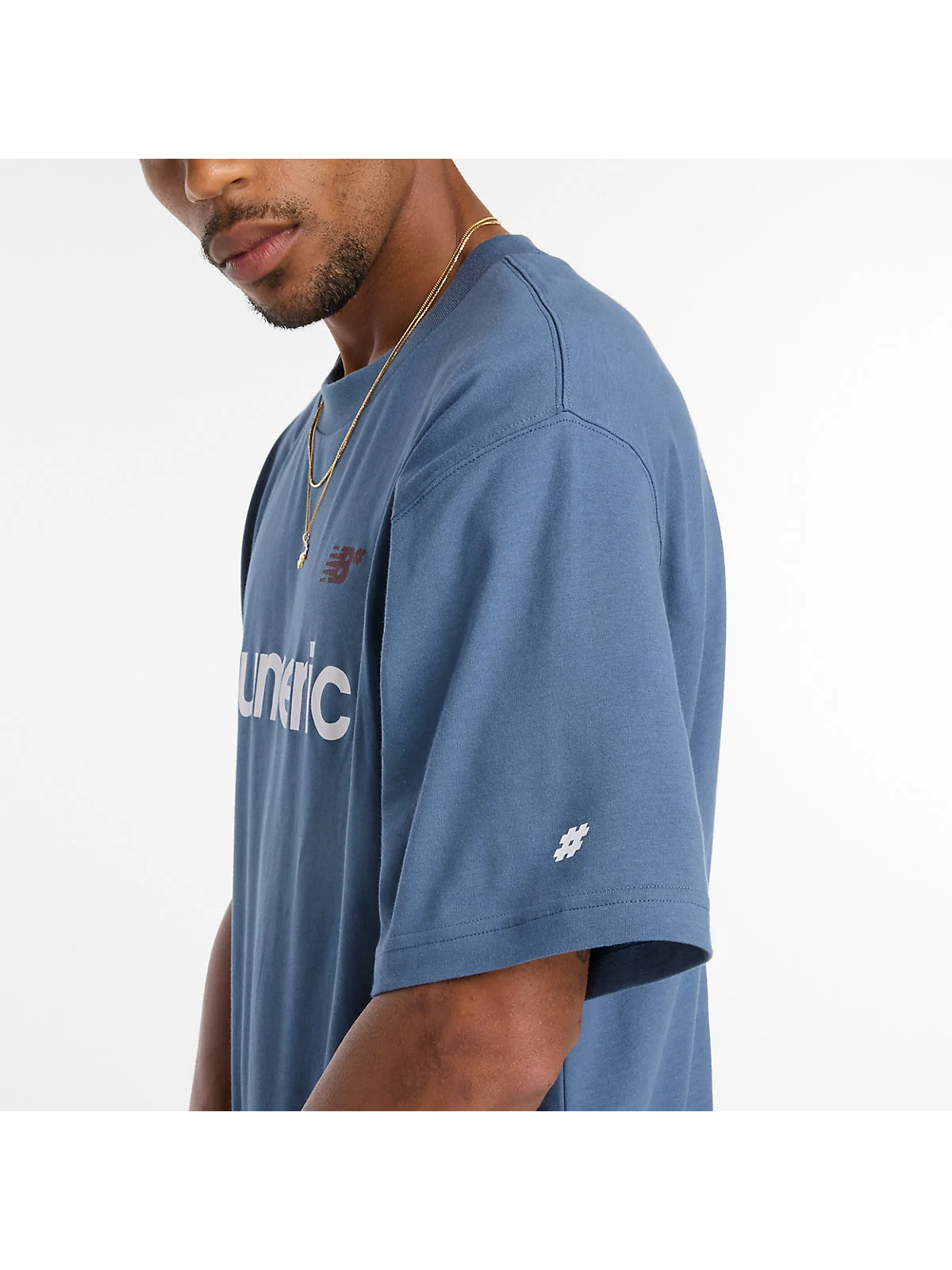 Футболка New Balance Numeric Linear Logo синяя — 6