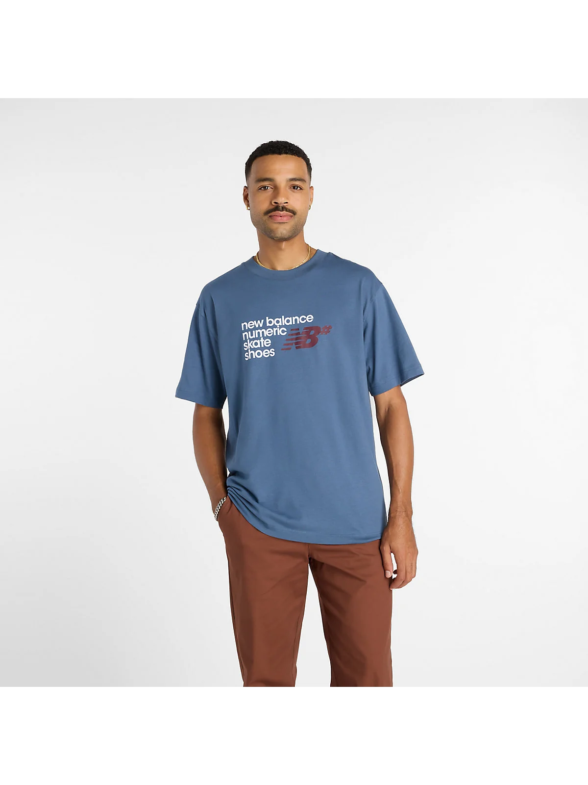 Футболка New Balance Numeric Stacked Graphic синяя — 1