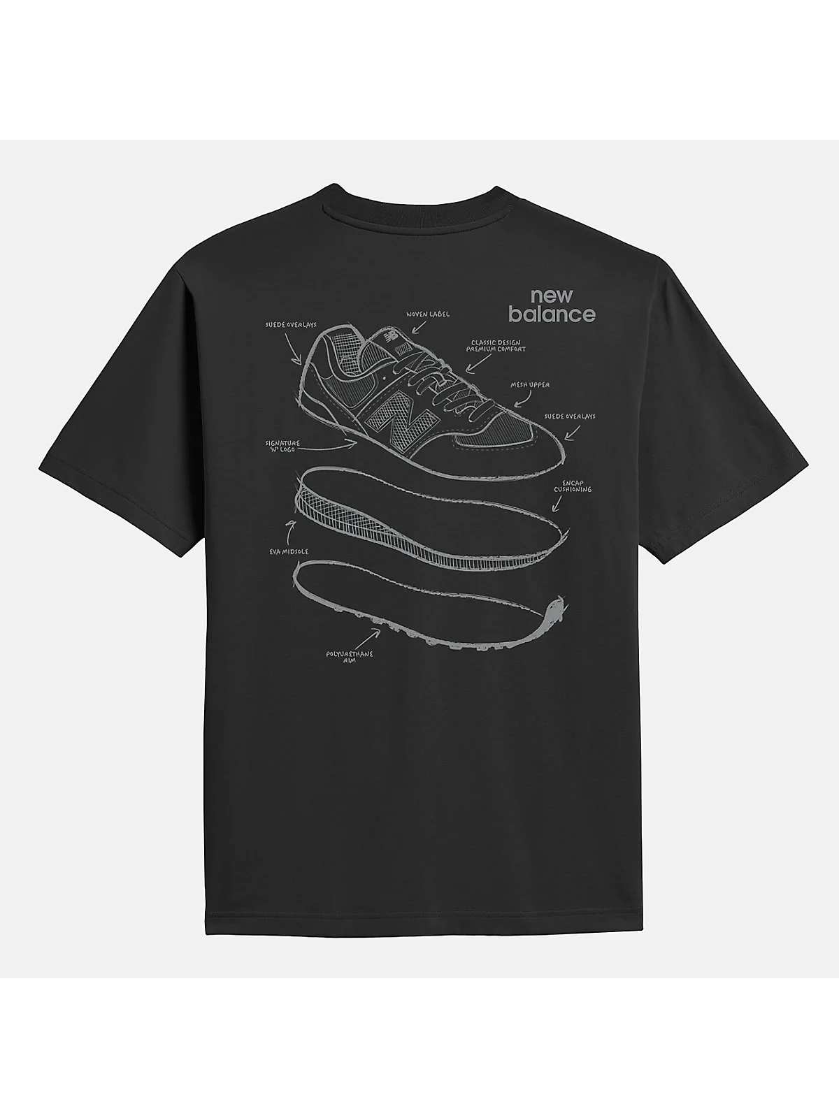 Футболка New Balance Shoe Schematics черная — 2