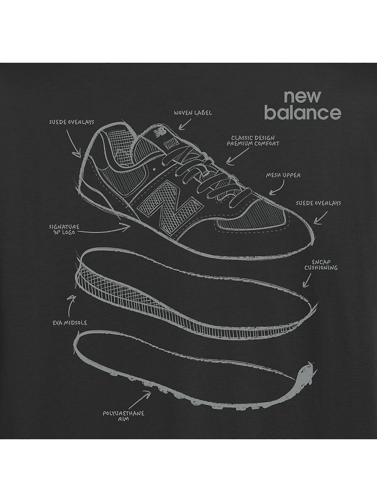 Футболка New Balance Shoe Schematics черная — 3