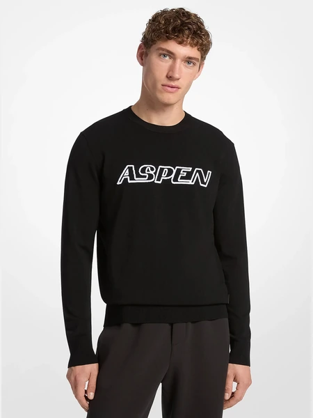 Джемпер Michael Kors Aspen чёрный с интарсией