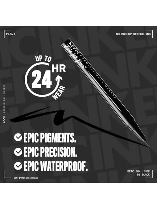 NYX PROFESSIONAL MAKEUP Epic Ink Liner подводка черная водостойкая — 2