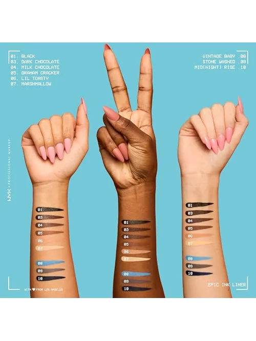 NYX PROFESSIONAL MAKEUP Epic Ink Liner подводка черная водостойкая — 6