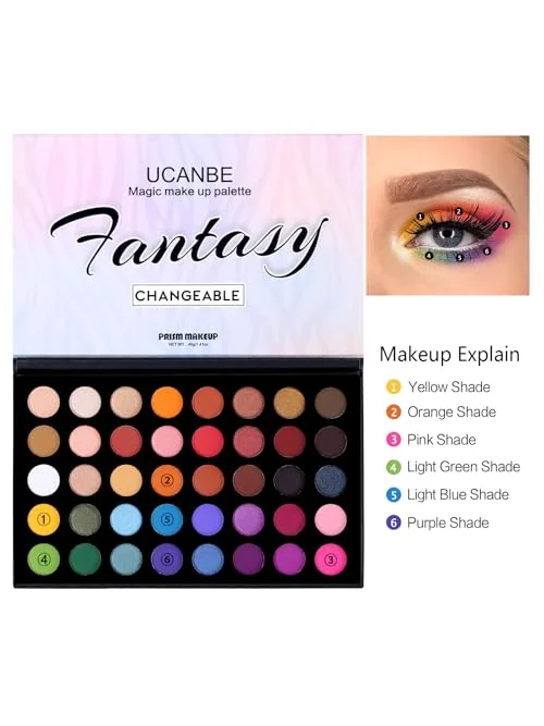 UCANBE палетка теней Colorful с матовыми и блестящими оттенками — изображение 7 из 7