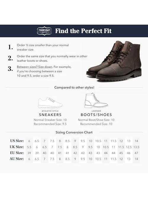 Мужские кожаные ботинки Thursday Boot Company Captain на шнуровке — изображение 7 из 7, разные цвета