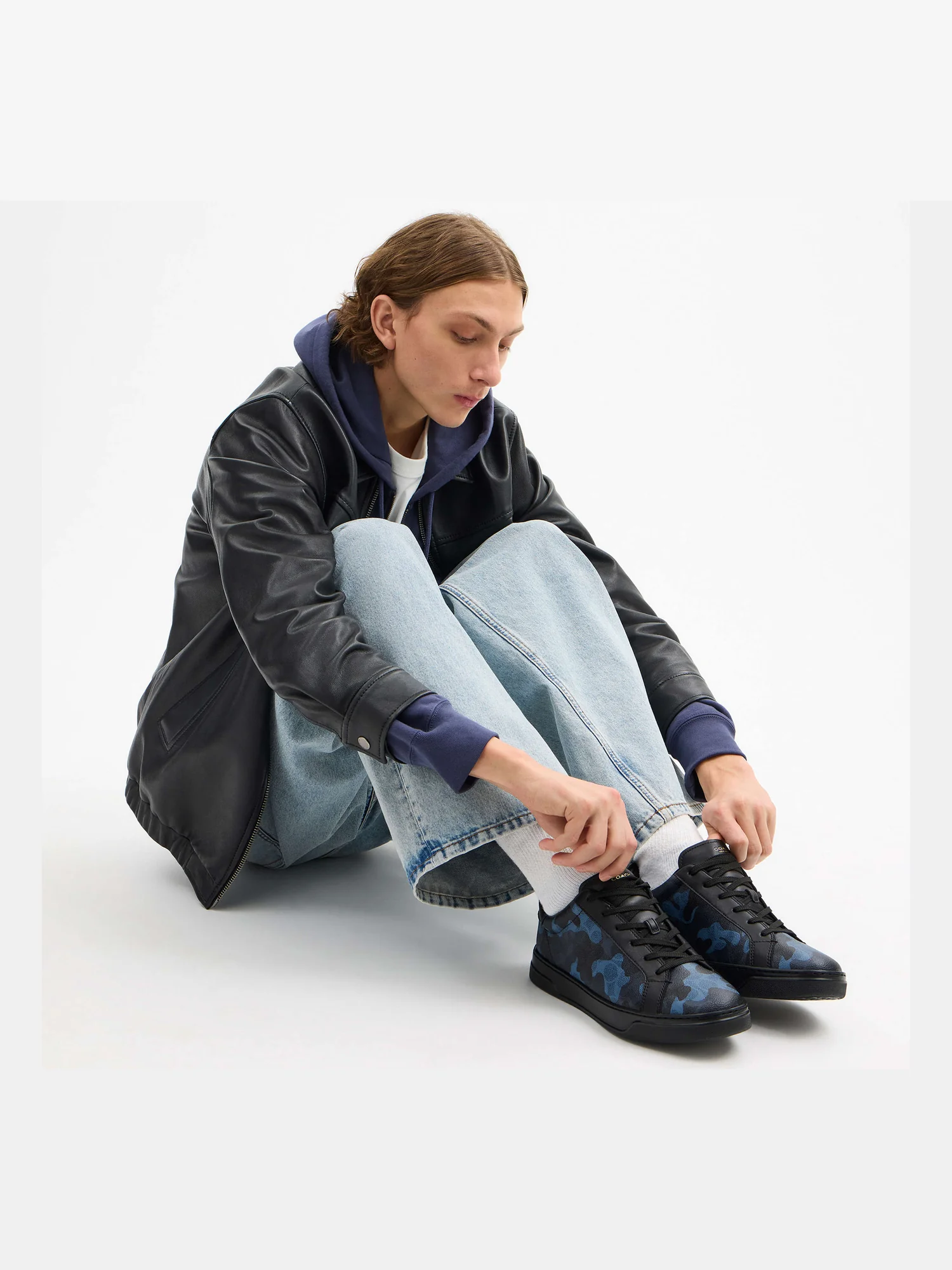 Кеды Coach High Line синий камуфляж — 2