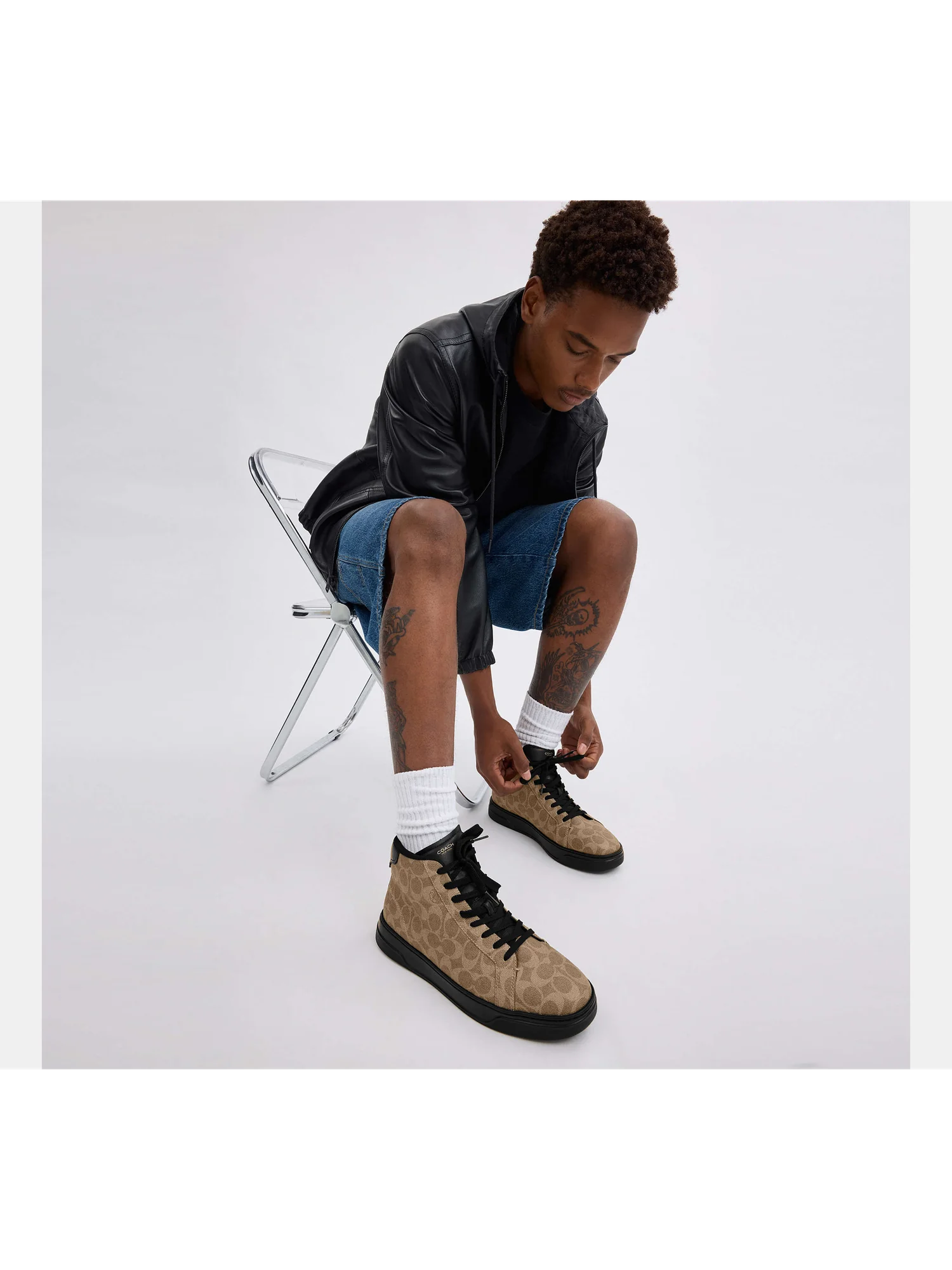 Высокие кроссовки Coach High Line из фирменного текстиля — 3