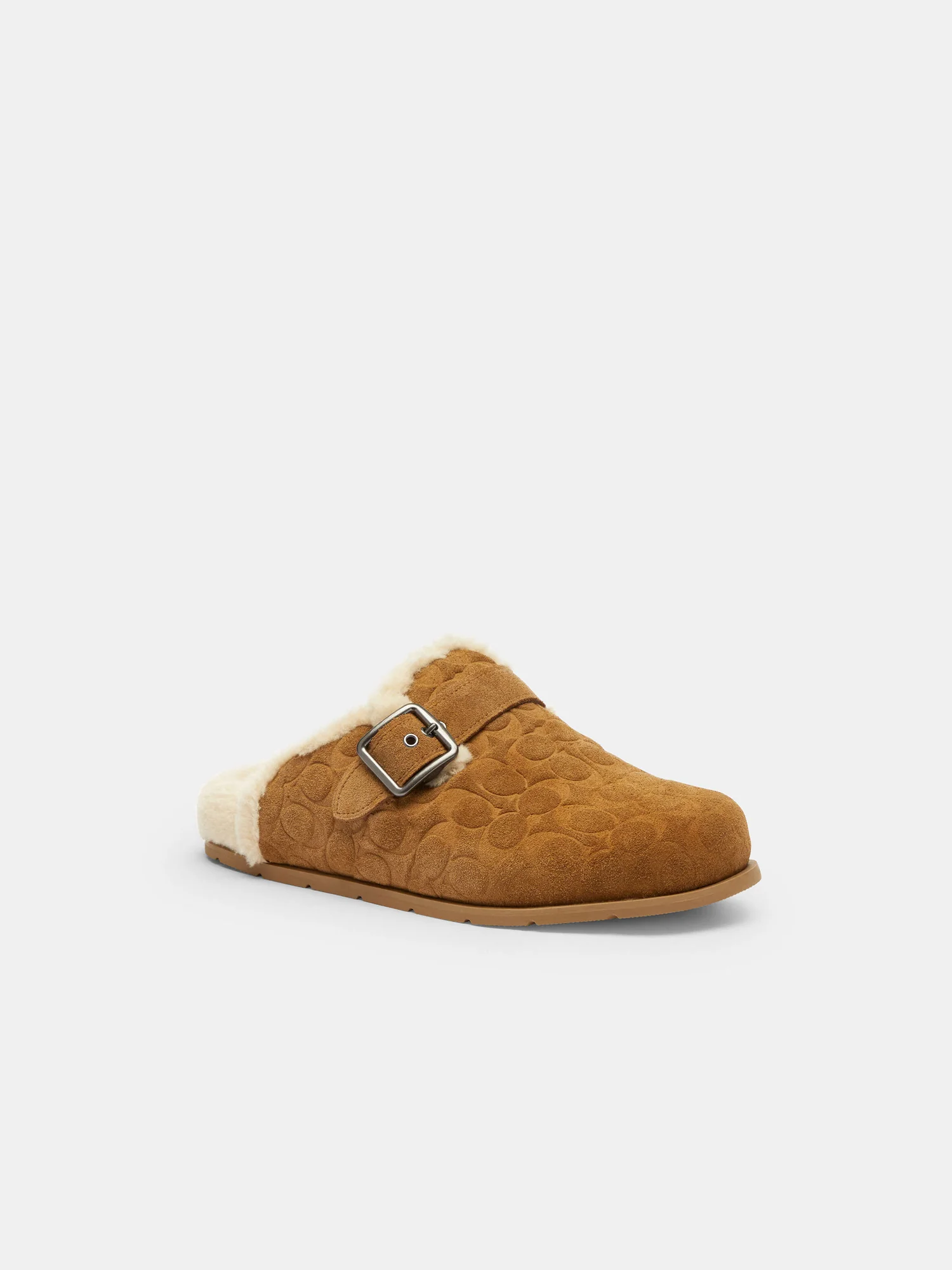 Клоги Coach из фирменной замши с пряжкой — 14