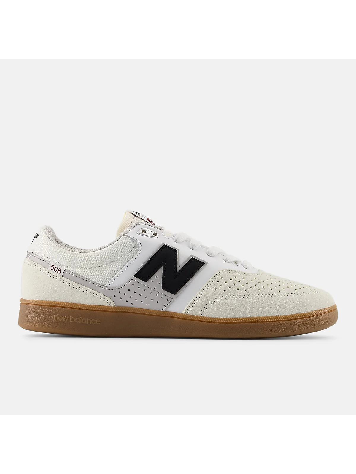 Серые скейт-кроссовки New Balance Numeric 508 с синим логотипом, вид сбоку