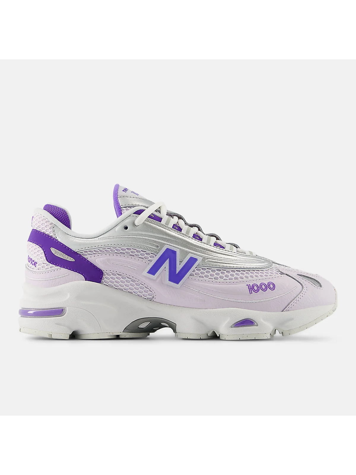 Кроссовки New Balance 1000 сиреневые с фиолетовым, вид сбоку