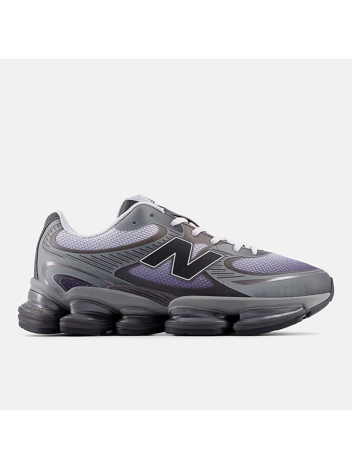 Серо-чёрные кроссовки New Balance ABZORB 2000 с амортизацией, вид сбоку