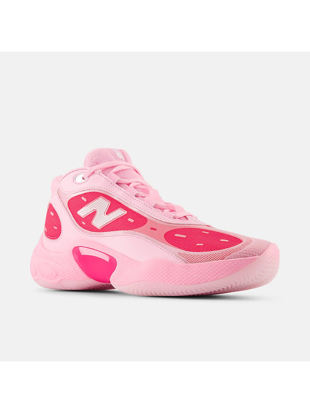 Кроссовки New Balance Fresh Foam BB v3 розовые, ракурс спереди, видна конструкция носка.