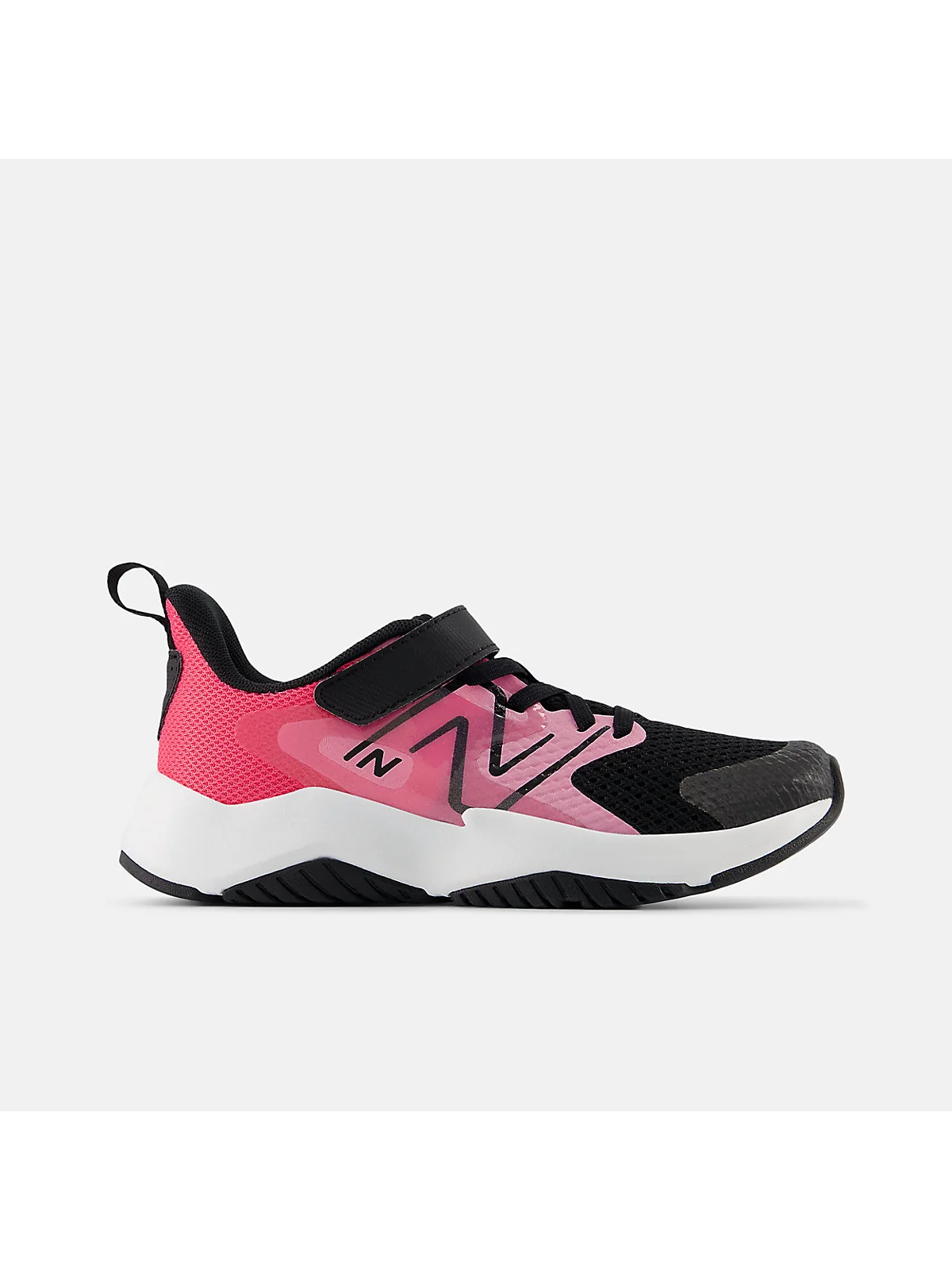 Кроссовки New Balance Rave Run v2 ярко-розовые с чёрным, вид сбоку