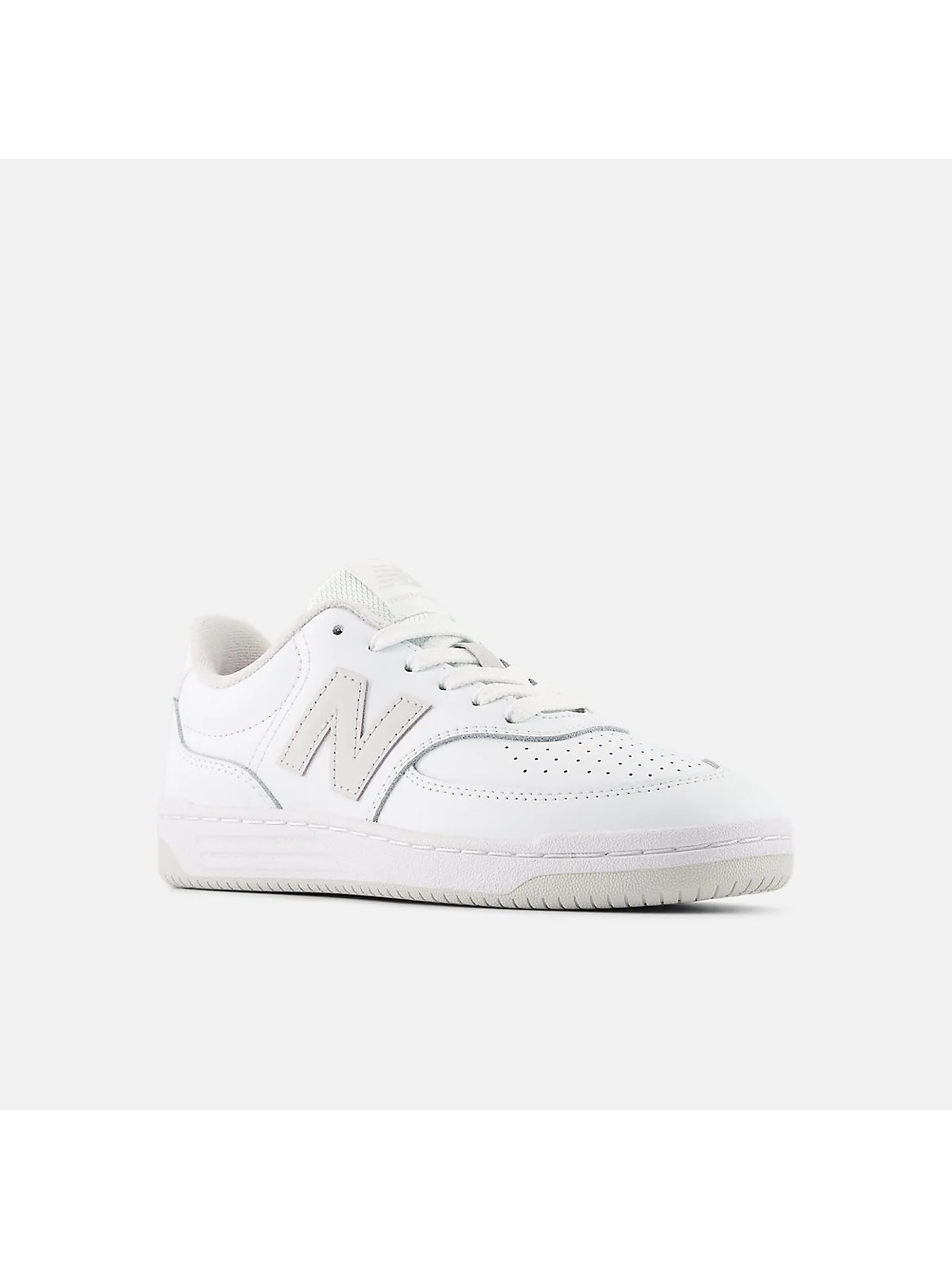 Детские кроссовки New Balance 080 белые с серым логотипом, второй ракурс