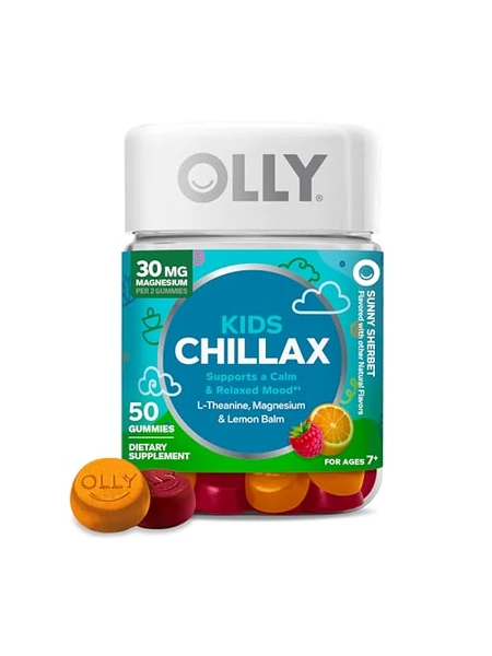 OLLY Kids Chillax — жевательные витамины для спокойствия детей, магний и L-теанин, 50 шт