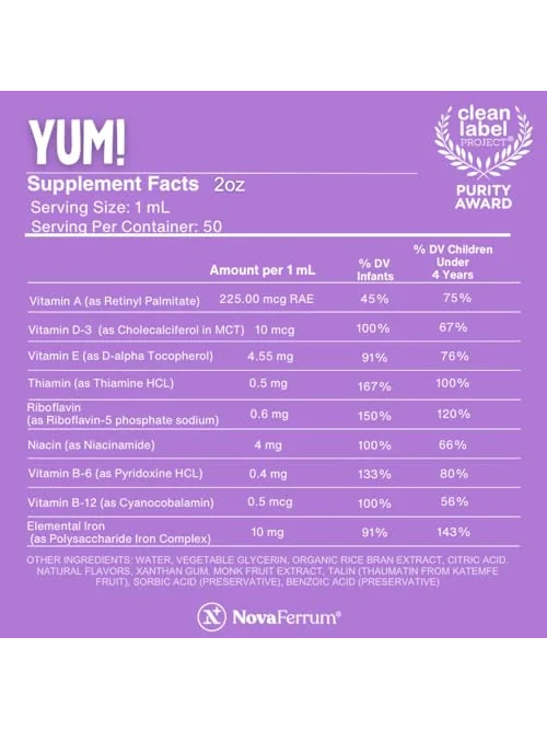 NovaFerrum Yum, мультивитамины с железом для детей, 50 порций — 3