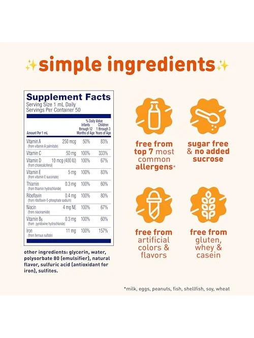 Enfamil Poly-Vi-Sol, мультивитамины с железом для малышей, капли 50 мл — 2
