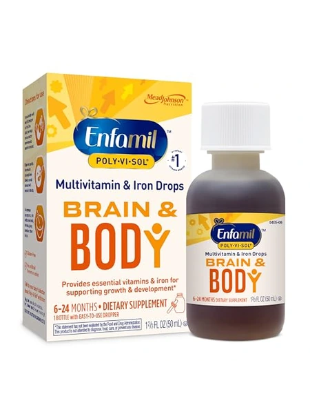 Enfamil Poly-Vi-Sol, мультивитамины с железом для малышей, капли 50 мл