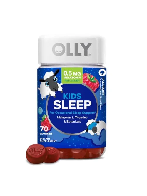 OLLY Kids Sleep — жевательные пастилки для сна с мелатонином, малина, 70 шт — 1