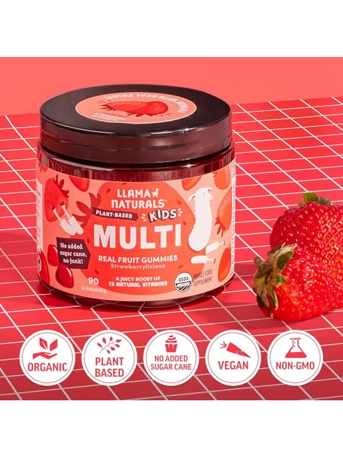 Llama Naturals детские мультивитамины, 90 пастилок (клубника) — 4