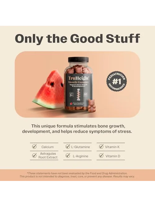 TruHeight Growth Gummies — жевательные витамины для роста детей, вкус арбуз, 60 шт — 4