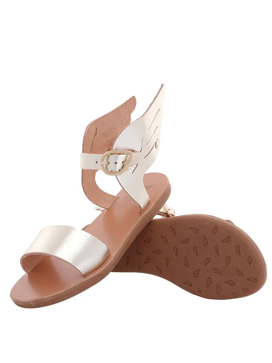 Древнегреческие сандалии Ancient Greek Sandals для девочек Little Ikaria мягкие сандалии из кожи Vachetta, платина