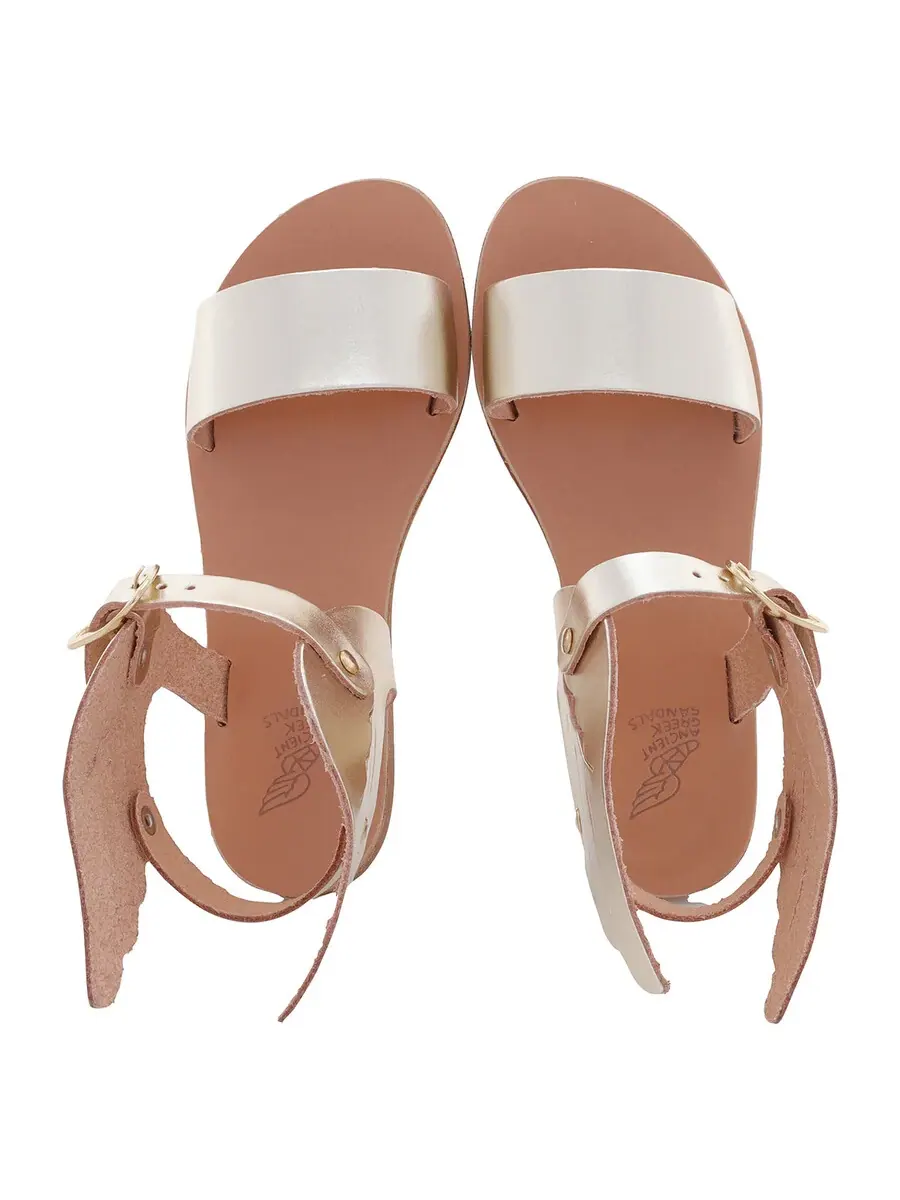 Древнегреческие сандалии Ancient Greek Sandals для девочек Little Ikaria мягкие сандалии из кожи Vachetta, платина