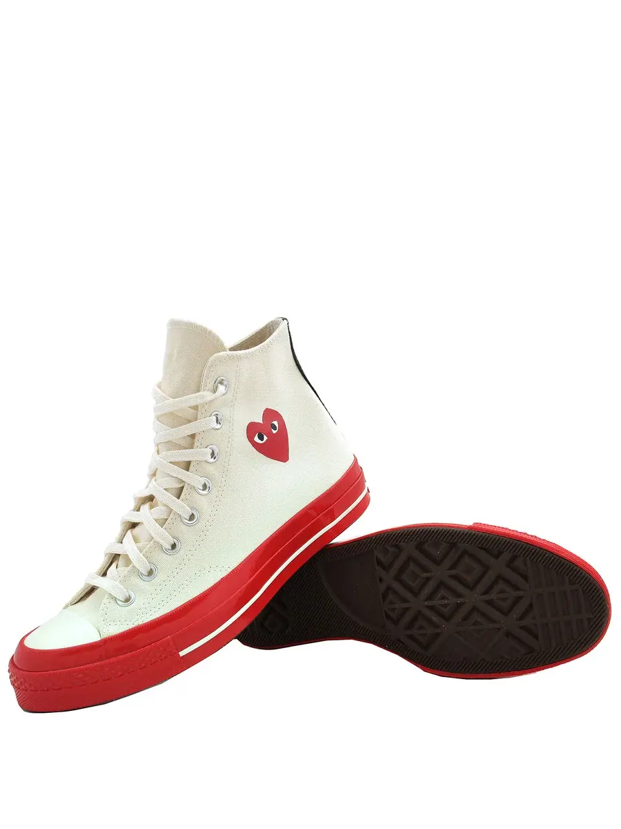 Кроссовки на высокой подошве Comme Des Garcons X Cdg Play Converse — изображение 2 из 4, белый