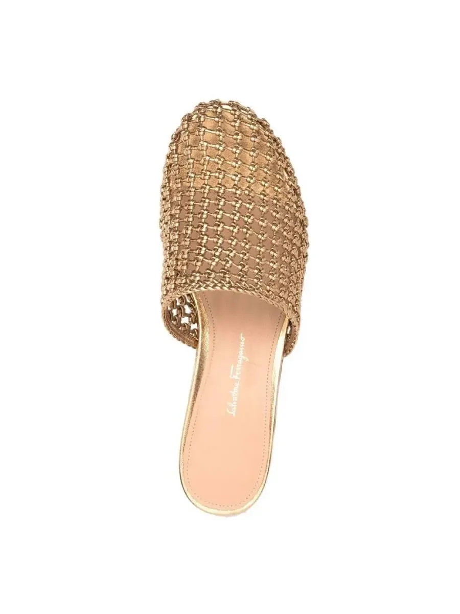 Кожаные мюли Ferragamo Ellas с узлом — изображение 4 из 4, черный