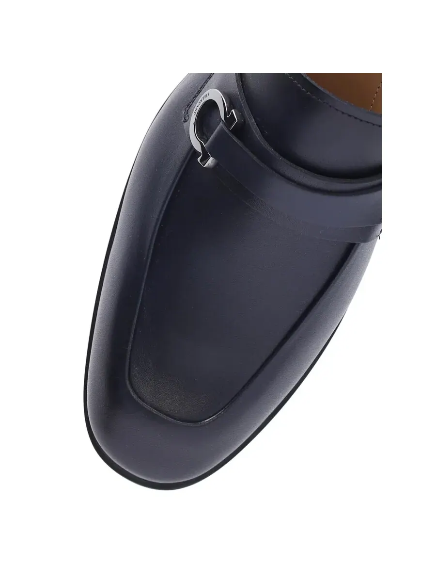 Кожаные лоферы Ferragamo с пряжкой Gancini — изображение 3 из 3, синий