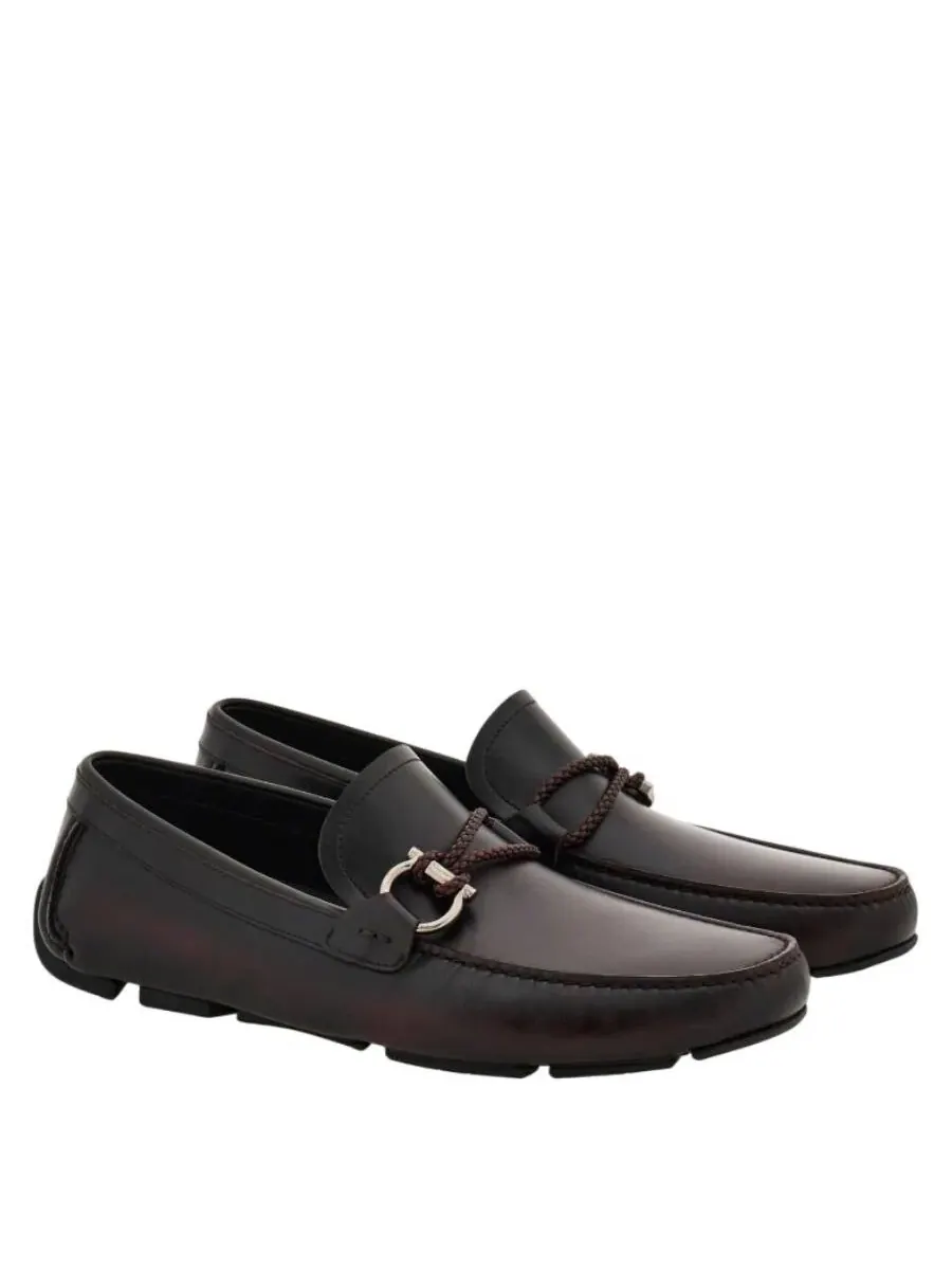 Кожаные лоферы Ferragamo с отделкой Gancini — изображение 2 из 3, красный