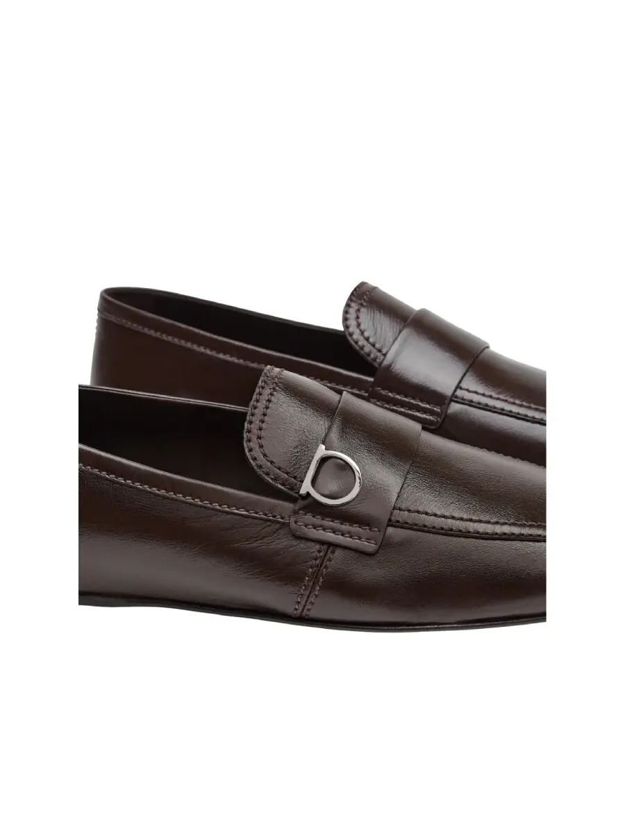 Лоферы на низком ходу Ferragamo с застежкой Gancini — изображение 3 из 4, красный