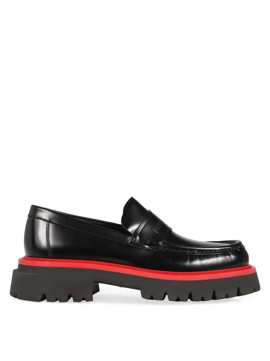 Мужские черные лоферы Ferragamo с тиснением логотипа Fergal