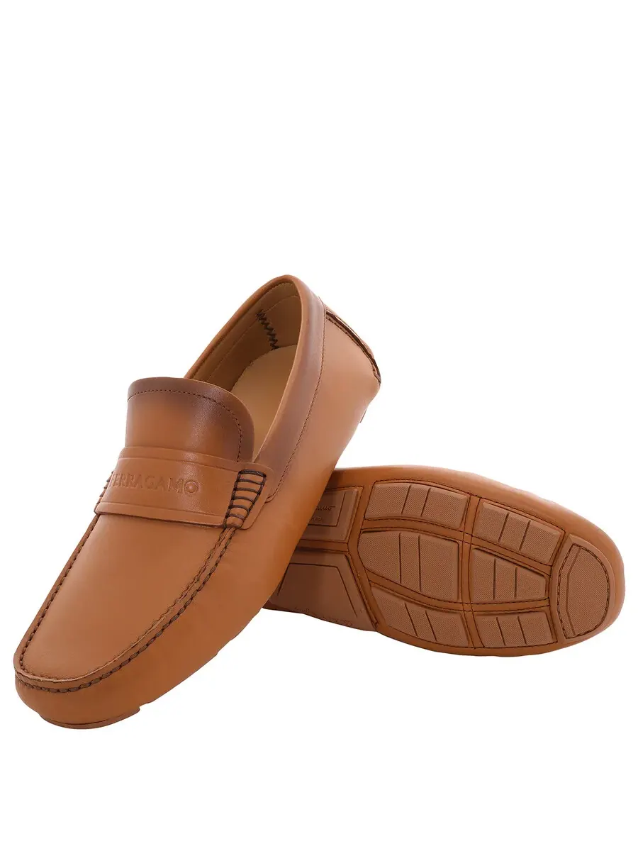 Мужские лоферы Ferragamo Signature Felix — изображение 2 из 4, бежевый