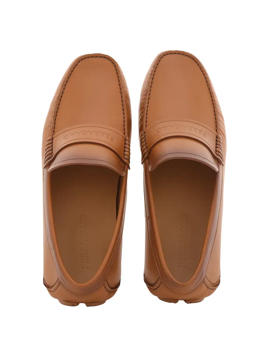 Мужские лоферы Ferragamo Signature Felix — изображение 3 из 4, бежевый
