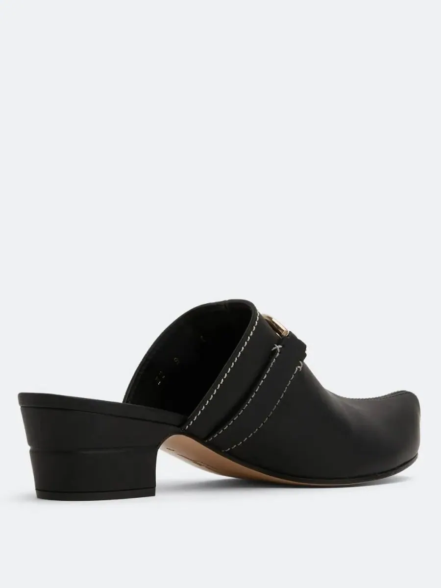 Мюли Ferragamo Phobos из кожи с элементами Gancini — изображение 3 из 3, черный