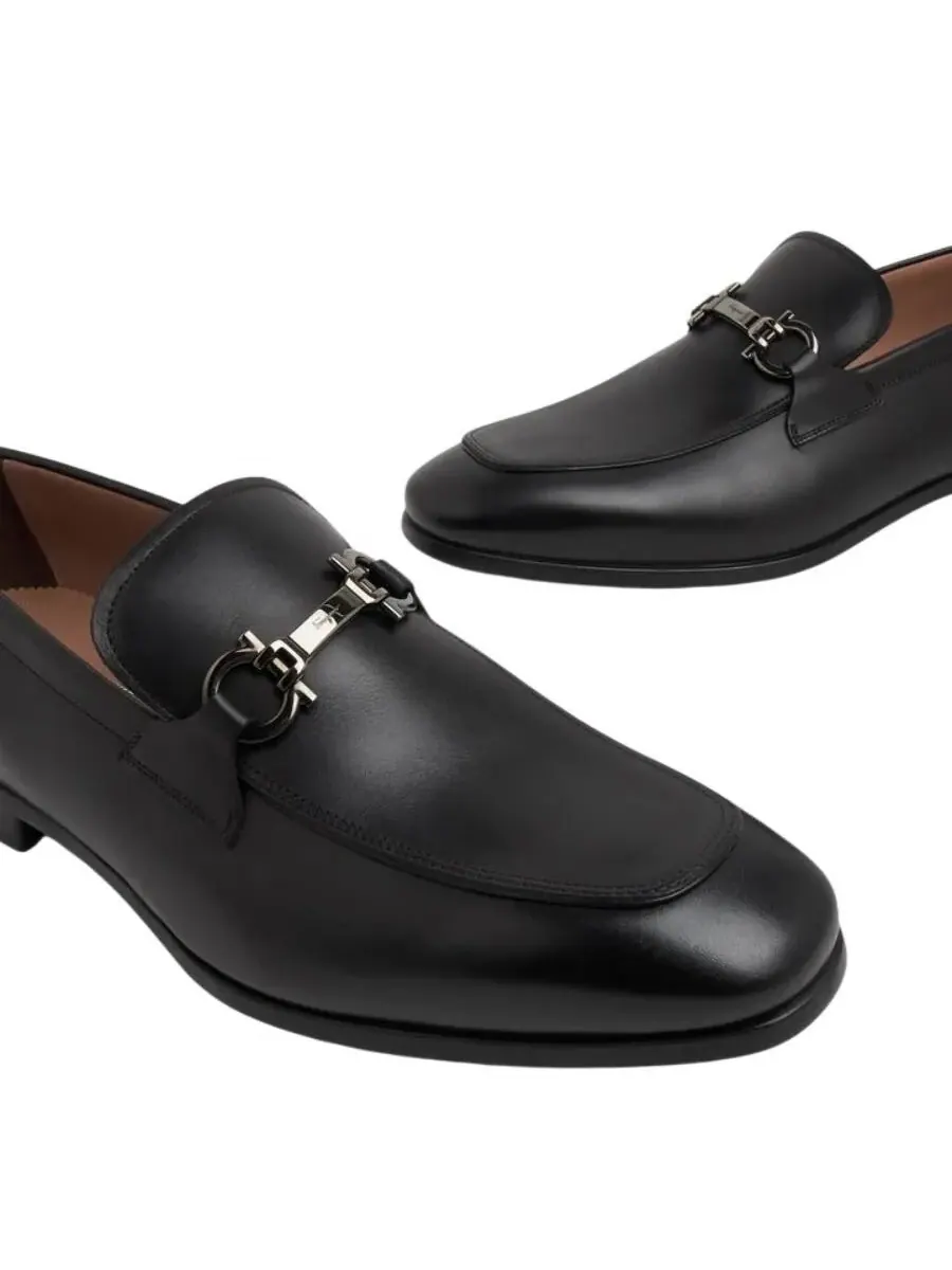 Мокасины Ferragamo Riley Gancini с орнаментом — изображение 3 из 3, черный
