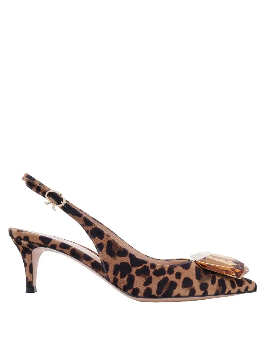 Туфли-лодочки Gianvito Rossi Jaipur 55 с леопардовым принтом, леопардовый принт — коричневый