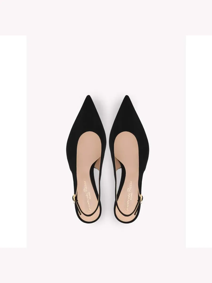 Замшевые туфли-слингбэки Gianvito Rossi Robbie Sling 55 — изображение 3 из 3, черный