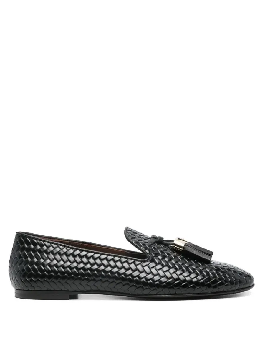Лоферы из плетеной кожи Giuseppe Zanotti Gz-Weave — черный