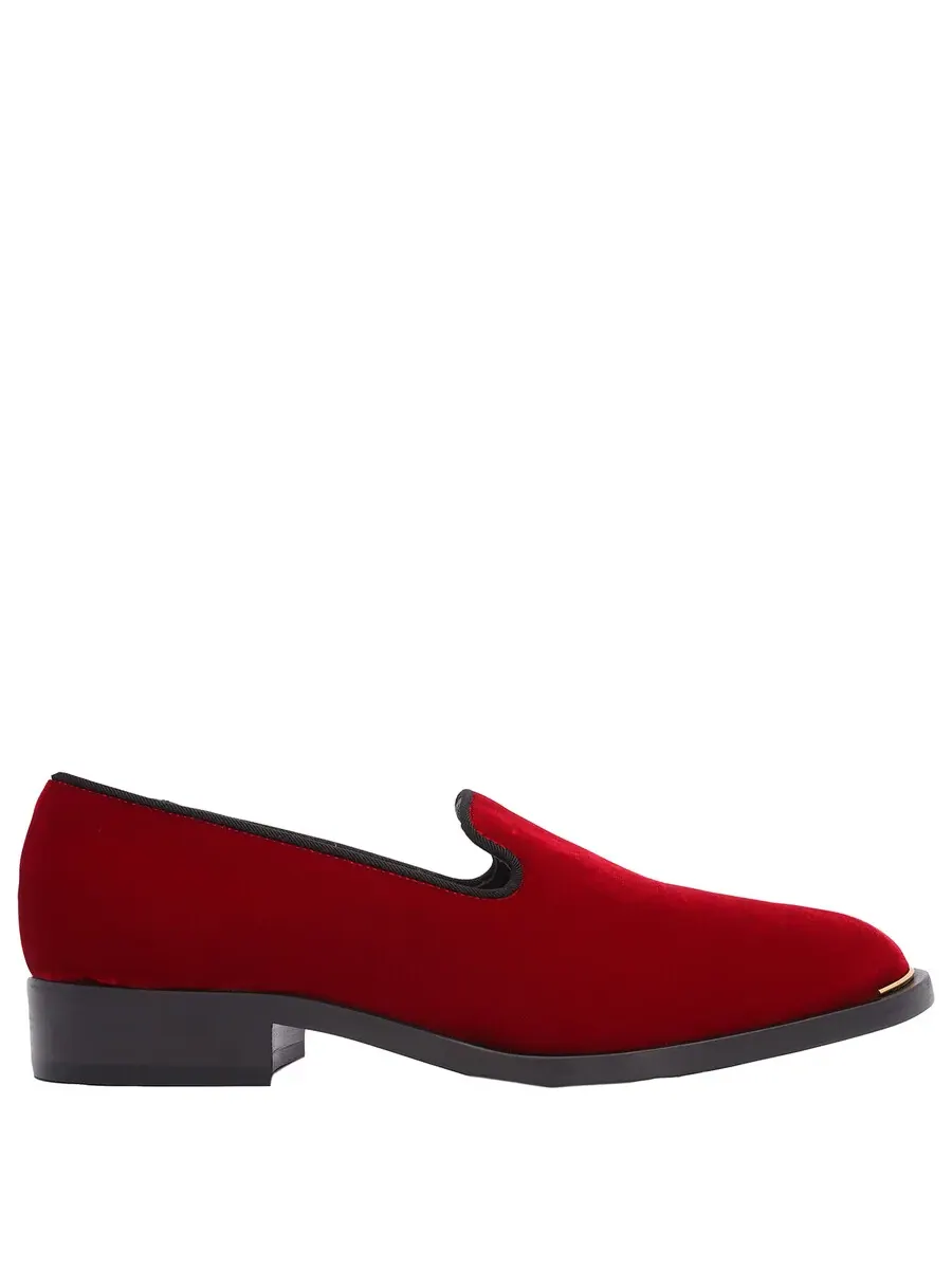 Лоферы Giuseppe Zanotti Lyidia с бархатным эффектом — красный
