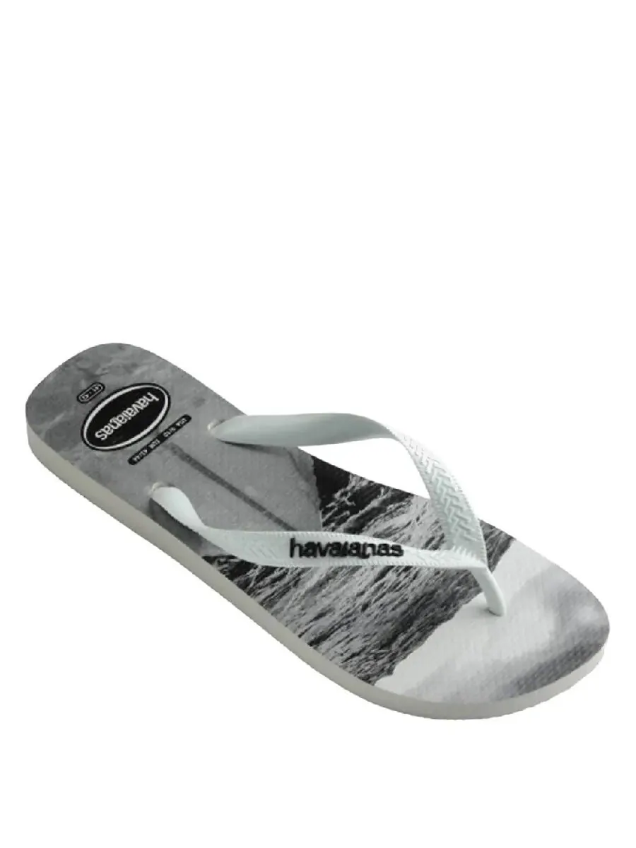Сланцы Havaianas с графическим пляжным принтом — изображение 2 из 4, белый