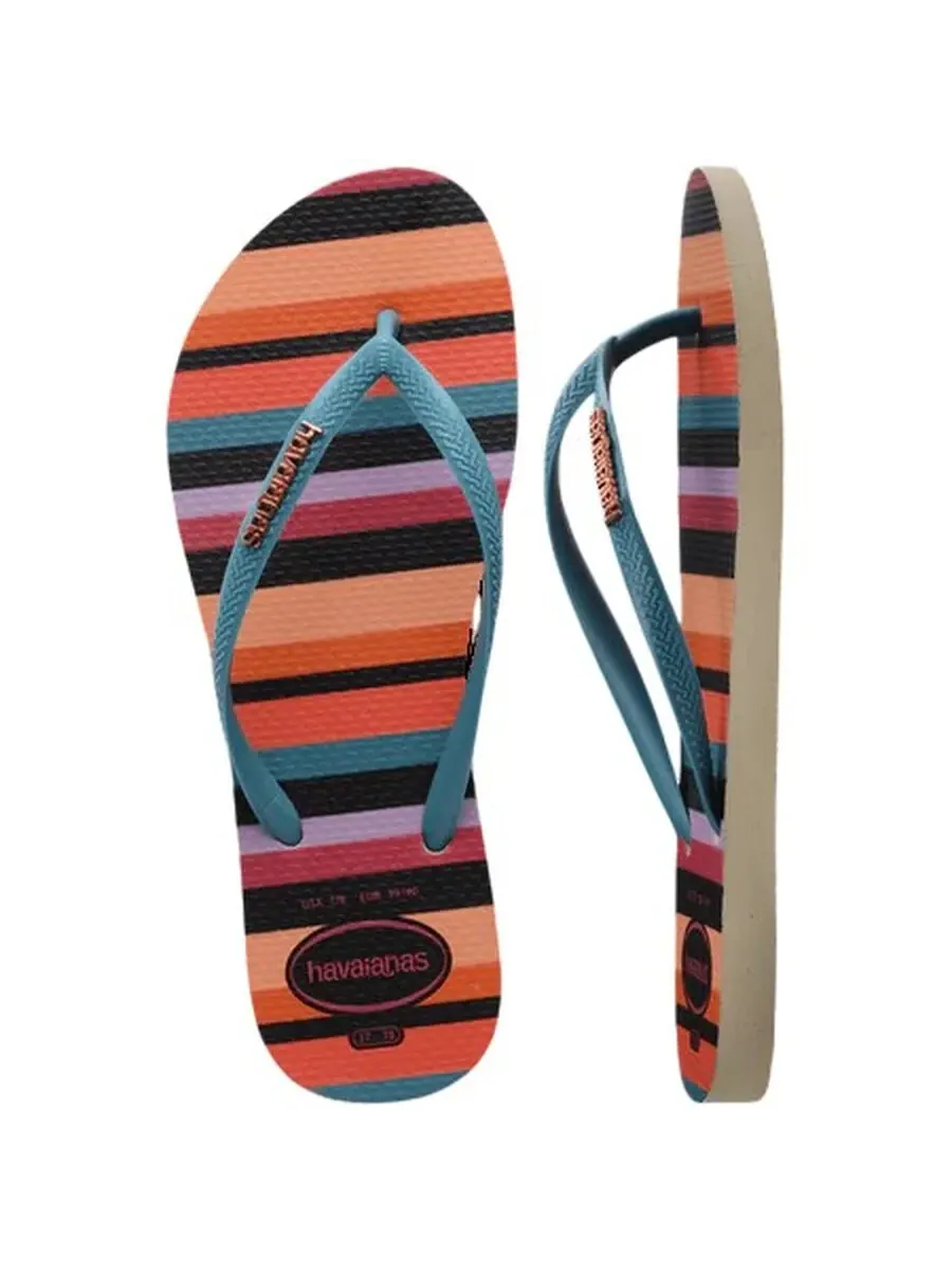 Сланцы Havaianas Slim Patchwork Stripe — изображение 3 из 3, бежевый