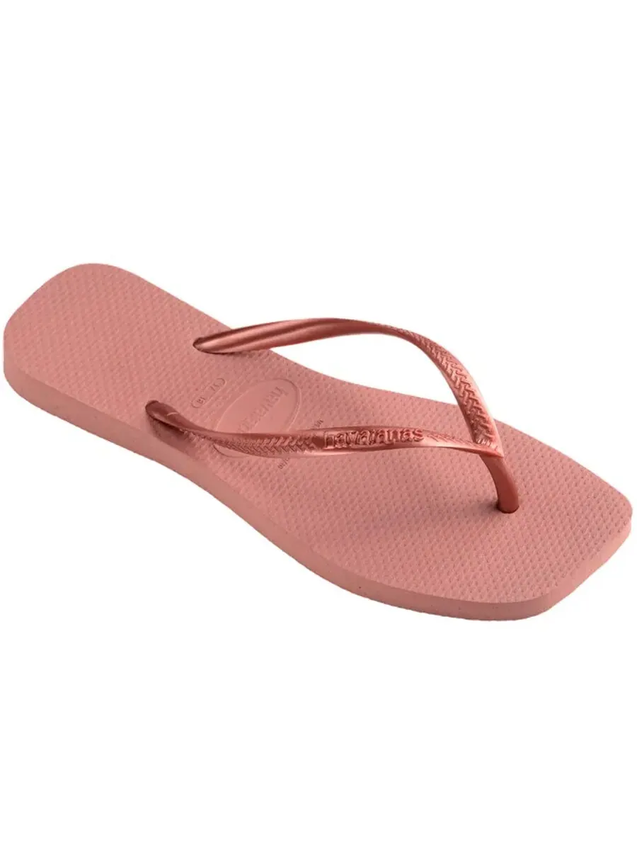 Шлепанцы Havaianas Slim Square-Shape из резины — изображение 2 из 3, розовый