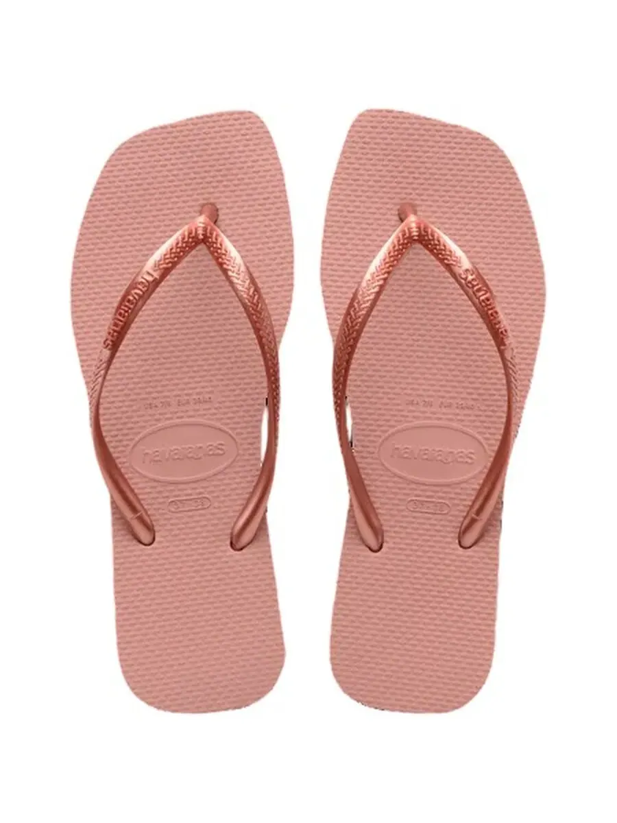 Шлепанцы Havaianas Slim Square-Shape из резины — изображение 3 из 3, розовый