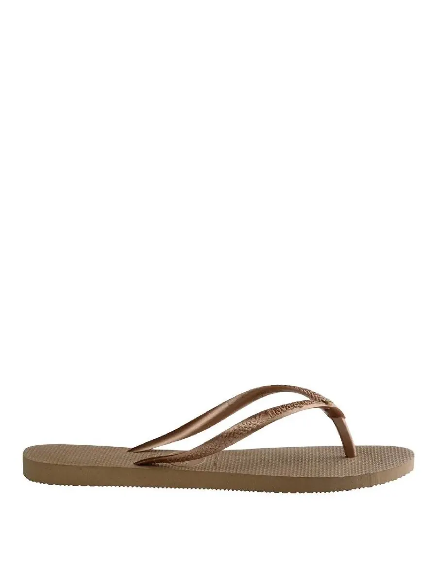 Сланцы Havaianas с логотипом Swarovski из кристаллов на резиновой подошве — золотистый