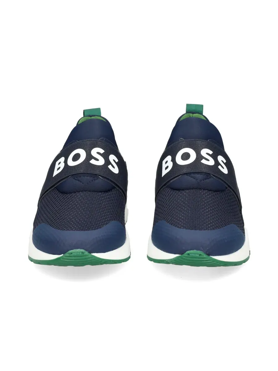 Детские кроссовки Hugo Boss с эластичным ремешком — изображение 3 из 3, темно-синий